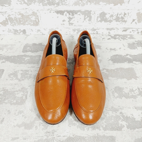 Tory Burch Classic Brown Leather Slip On Loafer B575 - Picture 6 of 10